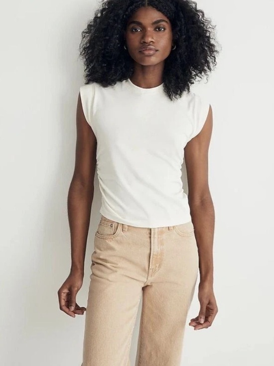 Madewell Tops - Madewell Side Cinch Muscle Tee Shirt Medium Side Ruching